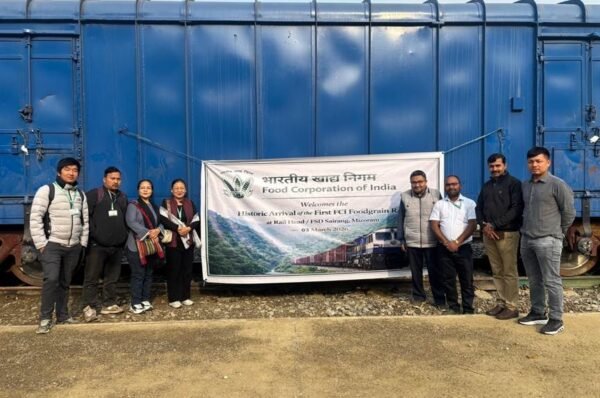 Mizoram sees food grain cargo train carrying rice from Punjab