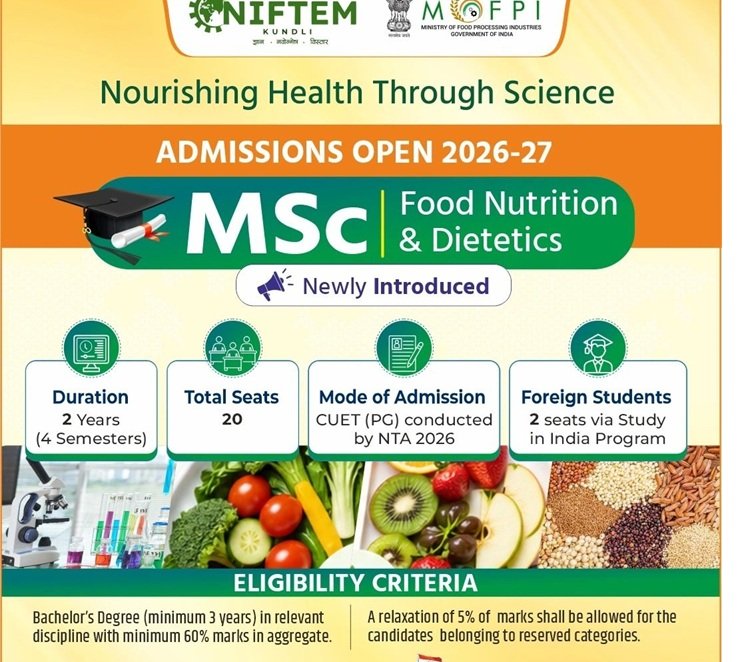 NIFTEM-K introduces MSc in Food Nutrition & Dietetics—a programme